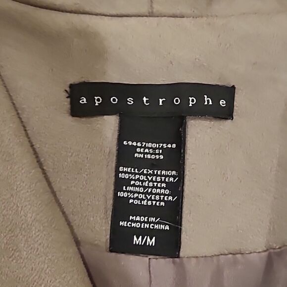 Apostrophe womens ran suade zip up blazer size medium‎ - Picture 3 of 4